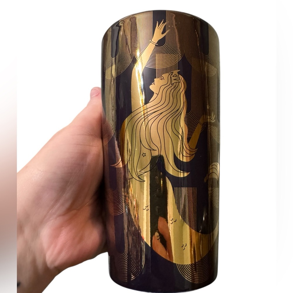 STARBUCKS 2020 HOLIDAY SIREN MERMAID CERAMIC 12oz  TRAVEL MUG With Plastic Lid!